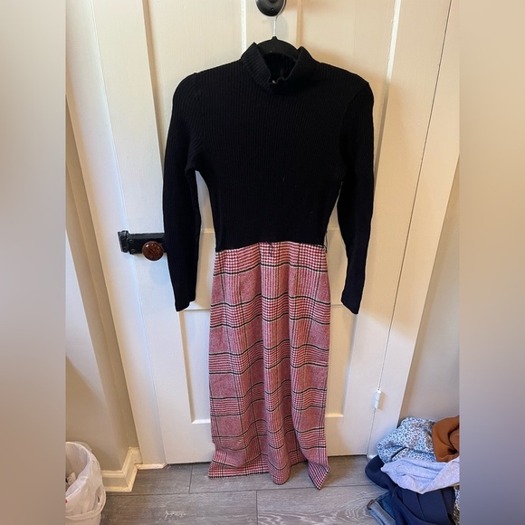 Vintage Bobbie Brooks Long Plaid Christmas Dress Size XS - Picture 1 of 9